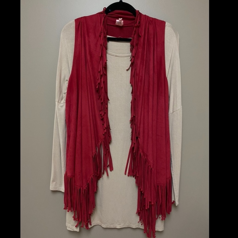 Piko and fringe vest